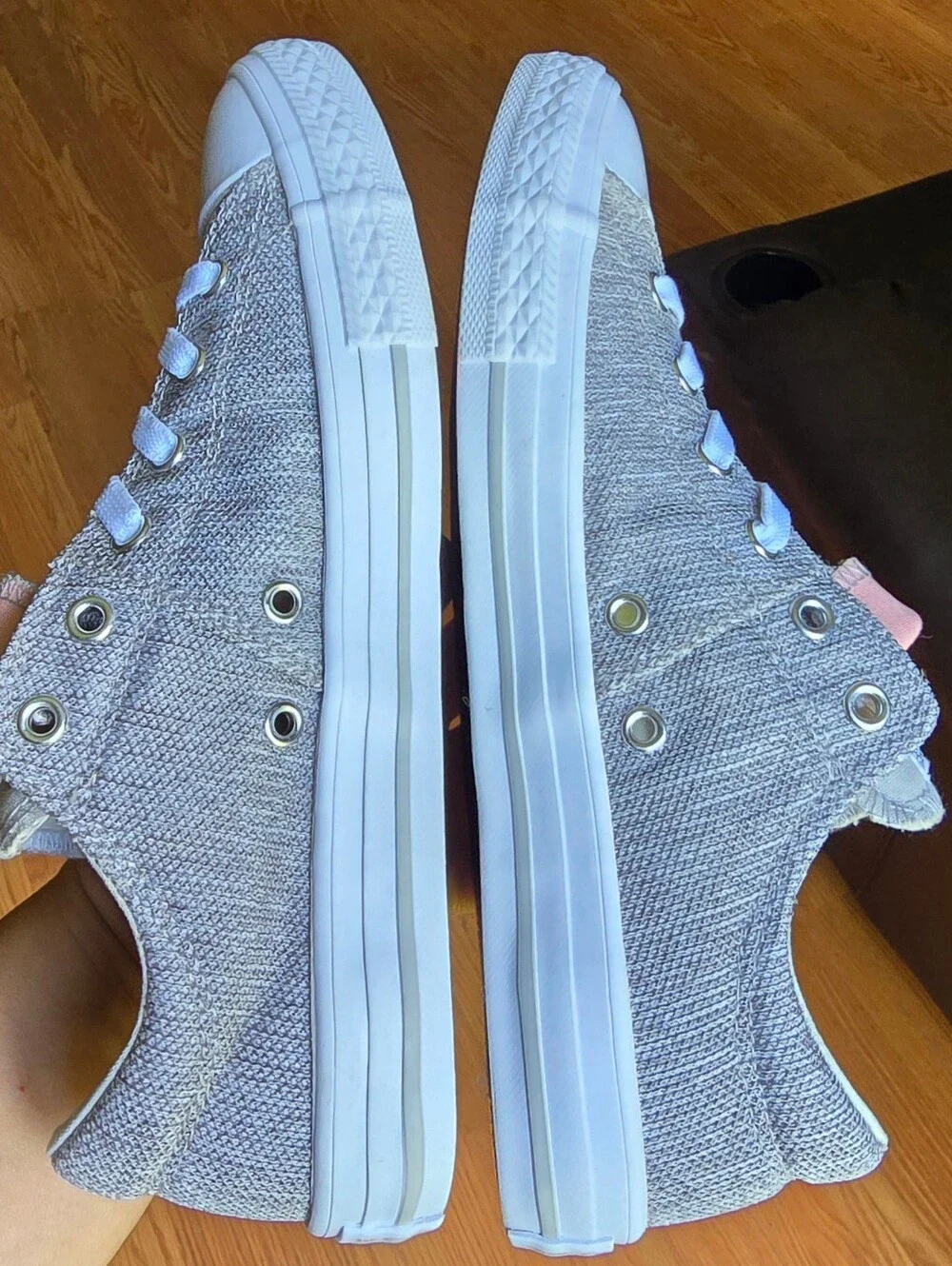 Sz 5 Big Girl's CONVERSE CTAS MADDIE Double Tongue Grey/Storm Pink